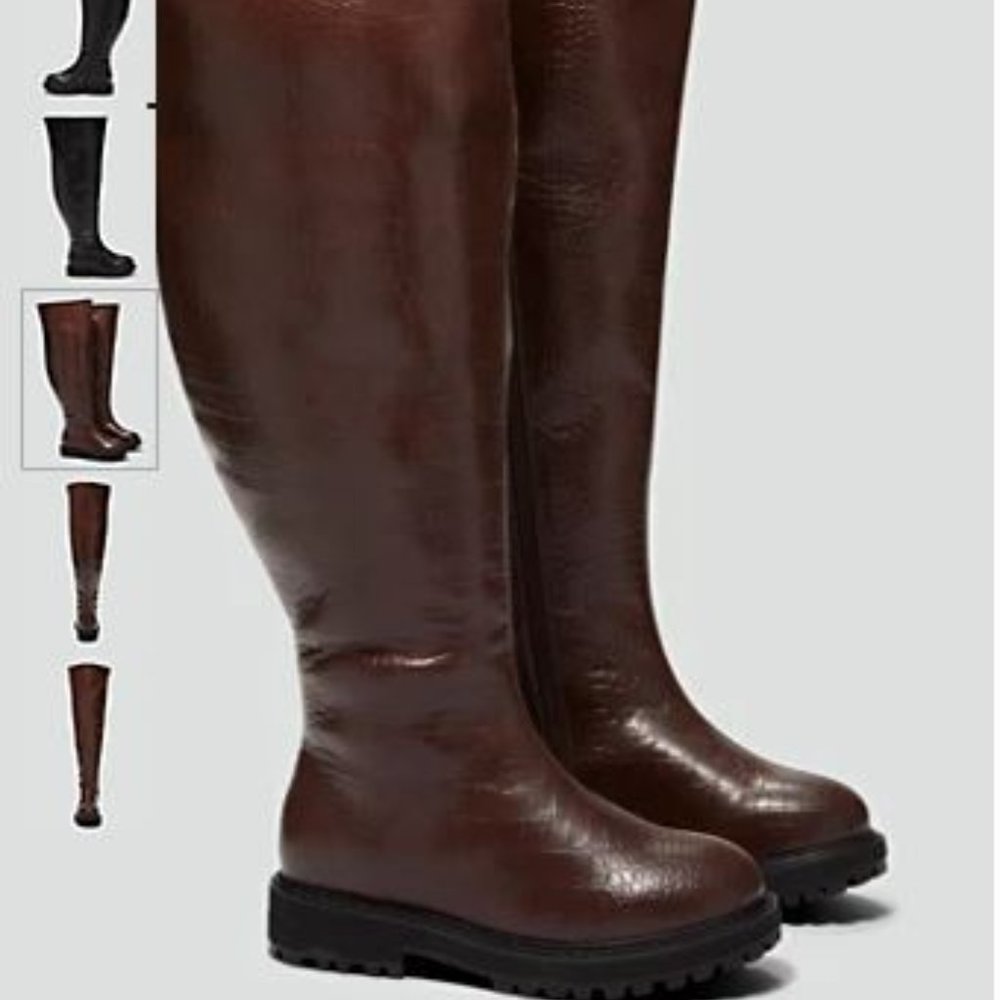 MALIA OVER-THE-KNEE CROCODILE TEXTURE BOOTS